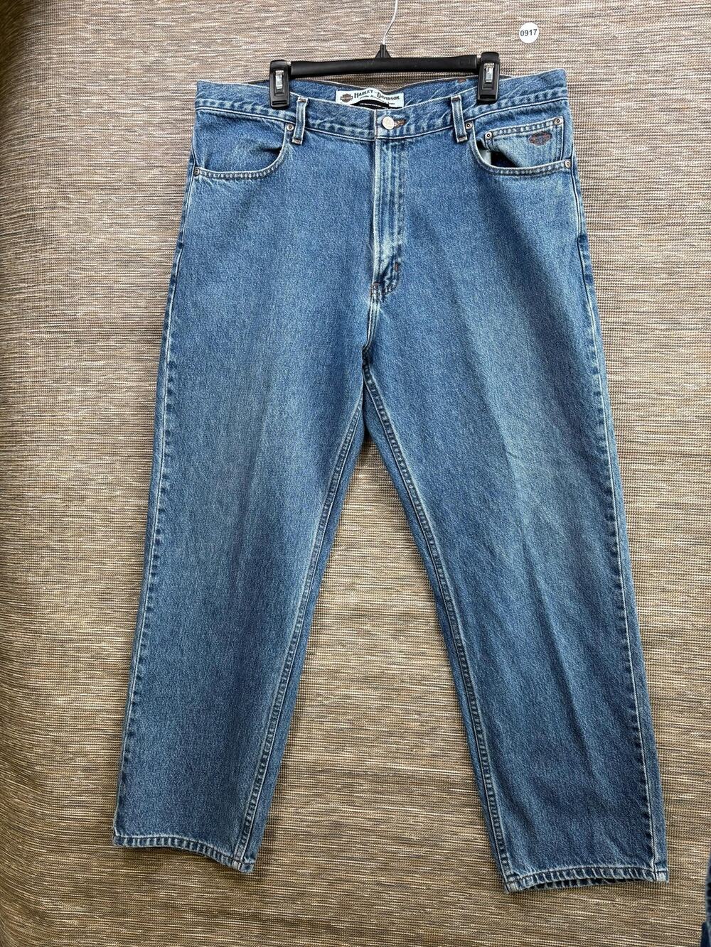 Harley-Davidson Jeans Mens 40x30 Blue Relaxed Straight Leg Denim Pants